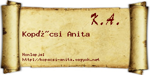 Kopácsi Anita névjegykártya