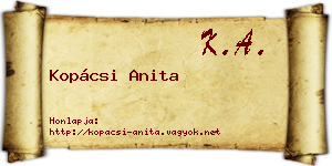 Kopácsi Anita névjegykártya